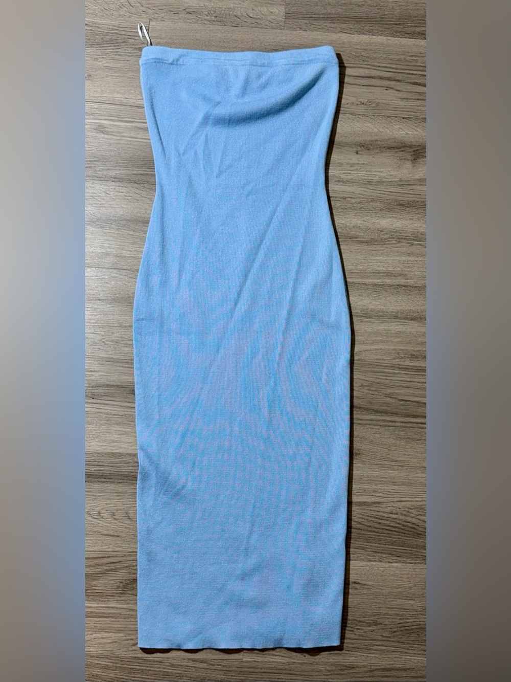 Papermoon Women’s Strapless Midi Dress Bodycon Medium Light Blue
